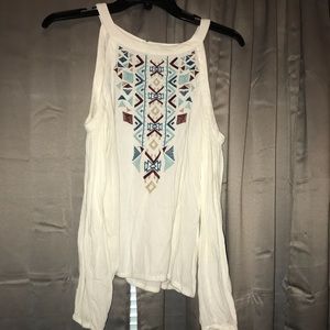 Hollister off the shoulder with sleeves shirt